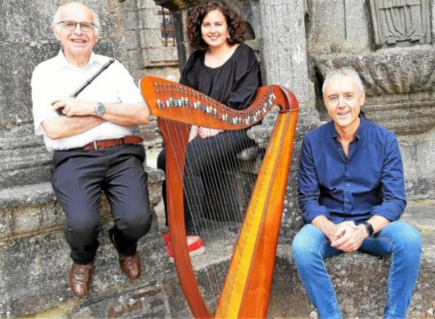 Les musiciens, Louis Abgrall, Marie Abgrall et Philippe Guével (de gauche à droite), proposeront un concert, en l’église de Landivisiau, le dimanche 1er mai, à 17 h. (Photo Louis Abgrall)
